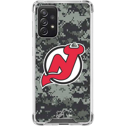 NHL New Jersey Devils Camo Galaxy A72 5G Clear Case